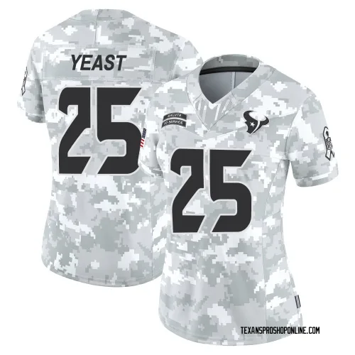 Houston Texans Women's Limited Arctic Camo 2024 Salute to Service Jersey (25 Russ Yeast)