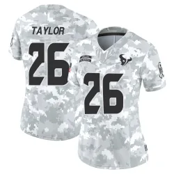 Houston Texans Women's Limited Arctic Camo 2024 Salute to Service Jersey (26 J.J. Taylor)