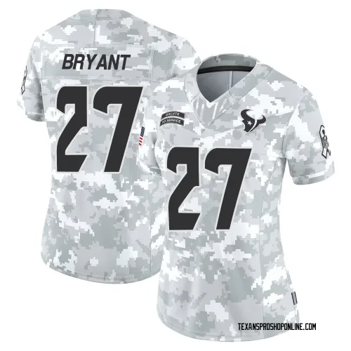 Houston Texans Women's Limited Arctic Camo 2024 Salute to Service Jersey (27 Myles Bryant)
