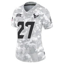 Houston Texans Women's Limited Arctic Camo 2024 Salute to Service Jersey (27 Woody Marks)