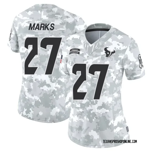 Houston Texans Women's Limited Arctic Camo 2024 Salute to Service Jersey (27 Woody Marks)