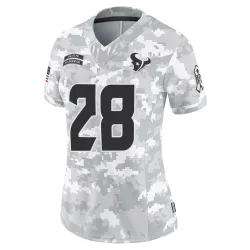 Houston Texans Women's Limited Arctic Camo 2024 Salute to Service Jersey (28 Joe Mixon)