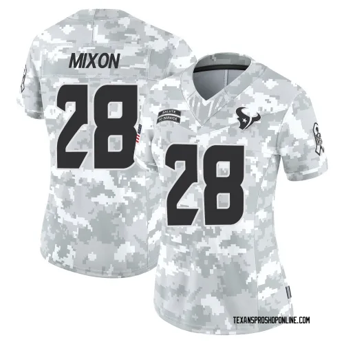 Houston Texans Women's Limited Arctic Camo 2024 Salute to Service Jersey (28 Joe Mixon)