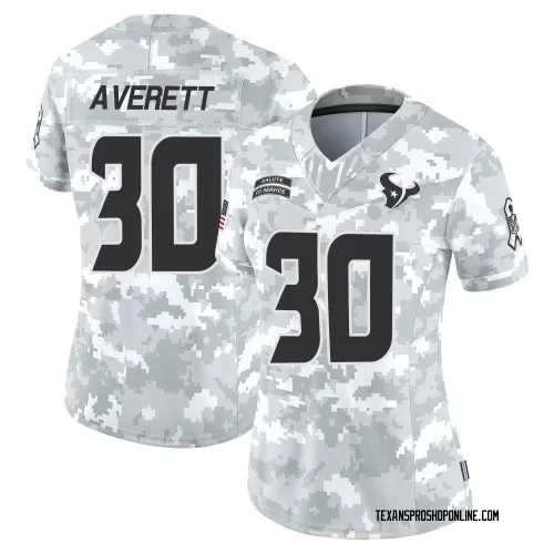 Houston Texans Women's Limited Arctic Camo 2024 Salute to Service Jersey (30 Anthony Averett)