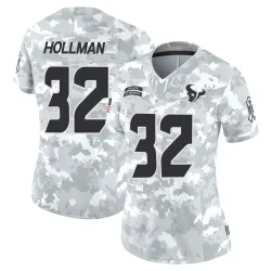 Houston Texans Women's Limited Arctic Camo 2024 Salute to Service Jersey (32 Ka'dar Hollman)