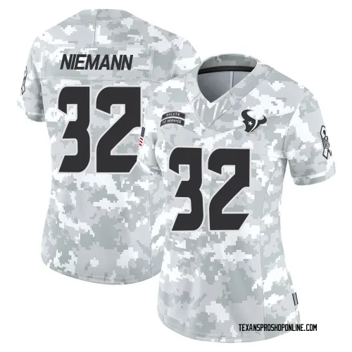 Houston Texans Women's Limited Arctic Camo 2024 Salute to Service Jersey (32 Nick Niemann)