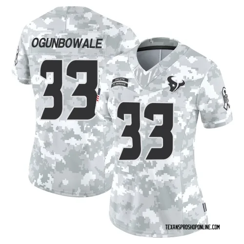 Houston Texans Women's Limited Arctic Camo 2024 Salute to Service Jersey (33 Dare Ogunbowale)