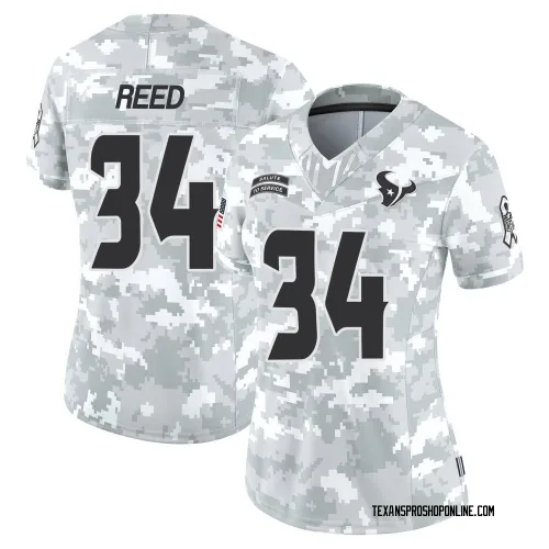 Houston Texans Women's Limited Arctic Camo 2024 Salute to Service Jersey (34 Jaylen Reed)