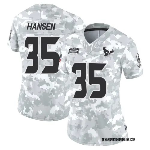 Houston Texans Women's Limited Arctic Camo 2024 Salute to Service Jersey (35 Jake Hansen)