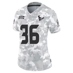 Houston Texans Women's Limited Arctic Camo 2024 Salute to Service Jersey (36 Alijah Huzzie)