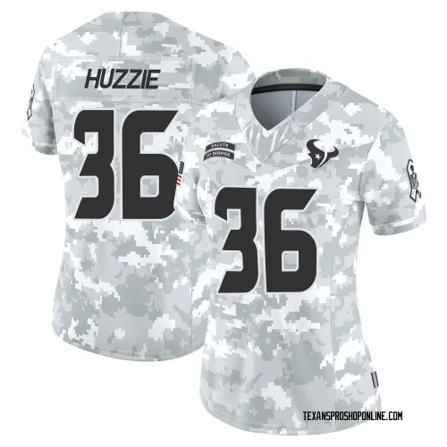 Houston Texans Women's Limited Arctic Camo 2024 Salute to Service Jersey (36 Alijah Huzzie)