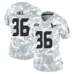 Houston Texans Women's Limited Arctic Camo 2024 Salute to Service Jersey (36 Brandon Hill)