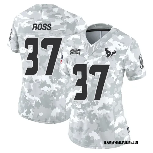 Houston Texans Women's Limited Arctic Camo 2024 Salute to Service Jersey (37 D'Angelo Ross)