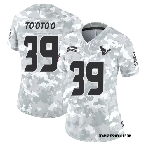 Houston Texans Women's Limited Arctic Camo 2024 Salute to Service Jersey (39 Henry To'oTo'o)