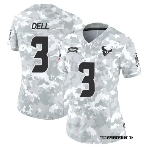 Houston Texans Women's Limited Arctic Camo 2024 Salute to Service Jersey (3 Tank Dell)