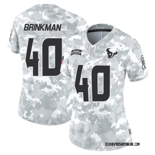 Houston Texans Women's Limited Arctic Camo 2024 Salute to Service Jersey (40 Austin Brinkman)