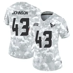Houston Texans Women's Limited Arctic Camo 2024 Salute to Service Jersey (43 Jakob Johnson)