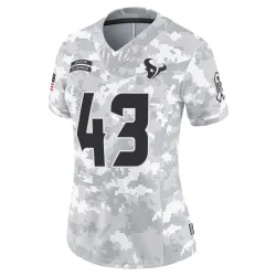 Houston Texans Women's Limited Arctic Camo 2024 Salute to Service Jersey (43 Jakob Johnson)