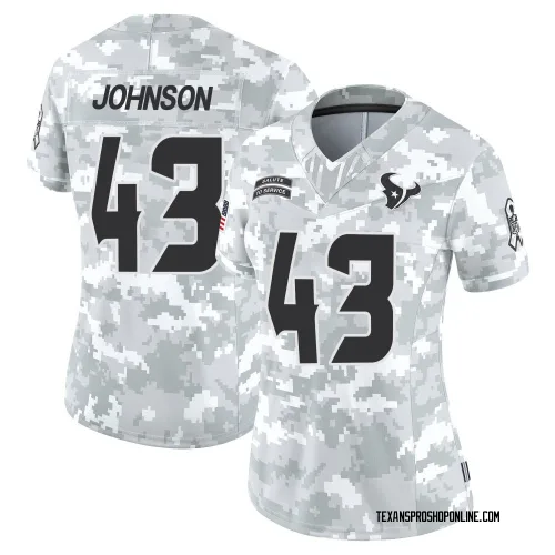 Houston Texans Women's Limited Arctic Camo 2024 Salute to Service Jersey (43 Jakob Johnson)