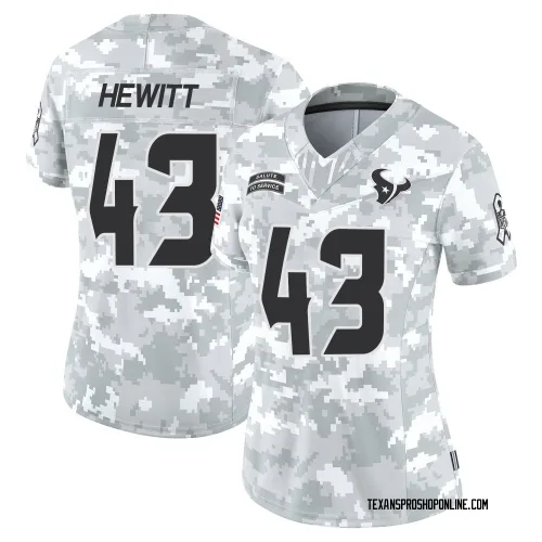 Houston Texans Women's Limited Arctic Camo 2024 Salute to Service Jersey (43 Neville Hewitt)