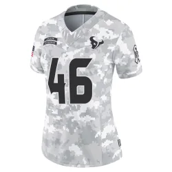 Houston Texans Women's Limited Arctic Camo 2024 Salute to Service Jersey (46 Jackson Woodard)