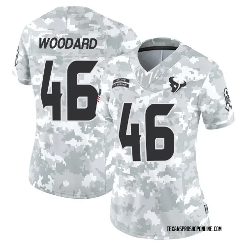 Houston Texans Women's Limited Arctic Camo 2024 Salute to Service Jersey (46 Jackson Woodard)
