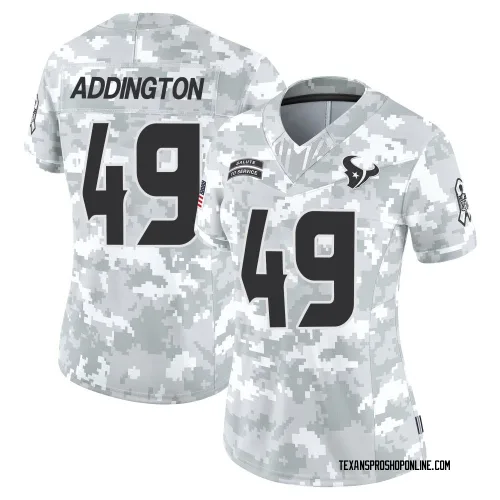 Houston Texans Women's Limited Arctic Camo 2024 Salute to Service Jersey (49 Tucker Addington)