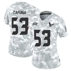 Houston Texans Women's Limited Arctic Camo 2024 Salute to Service Jersey (53 Junior Tafuna)