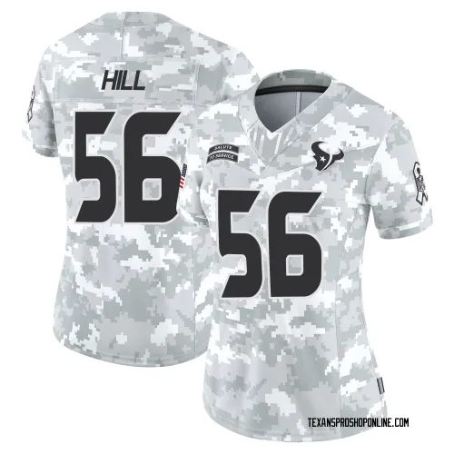 Houston Texans Women's Limited Arctic Camo 2024 Salute to Service Jersey (56 Jamal Hill)