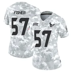 Houston Texans Women's Limited Arctic Camo 2024 Salute to Service Jersey (57 Blake Fisher)