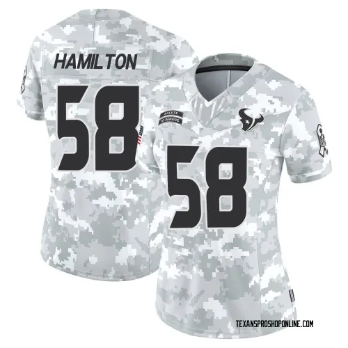 Houston Texans Women's Limited Arctic Camo 2024 Salute to Service Jersey (58 Kyonte Hamilton)