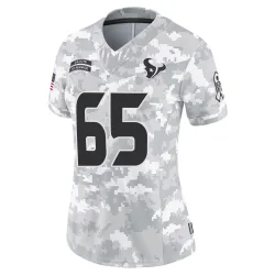 Houston Texans Women's Limited Arctic Camo 2024 Salute to Service Jersey (65 Eli Cox)