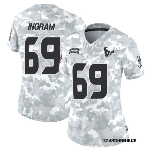 Houston Texans Women's Limited Arctic Camo 2024 Salute to Service Jersey (69 Ed Ingram)