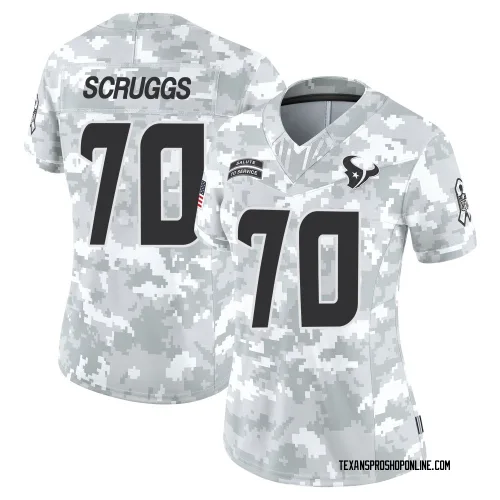 Houston Texans Women's Limited Arctic Camo 2024 Salute to Service Jersey (70 Juice Scruggs)