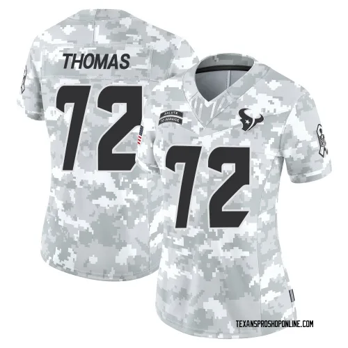 Houston Texans Women's Limited Arctic Camo 2024 Salute to Service Jersey (72 Jaylon Thomas)