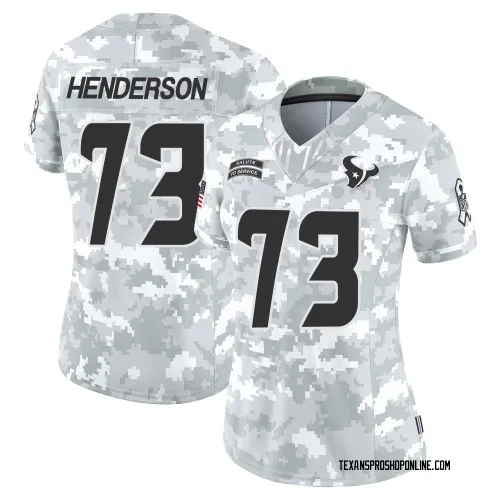 Houston Texans Women's Limited Arctic Camo 2024 Salute to Service Jersey (73 LaDarius Henderson)