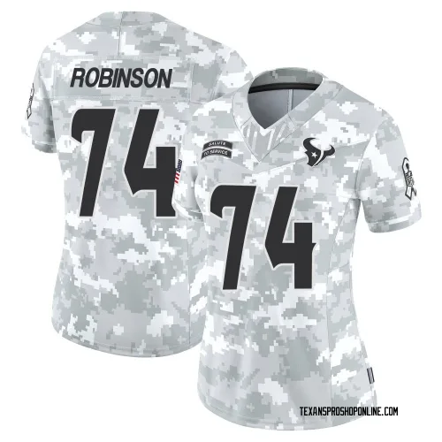 Houston Texans Women's Limited Arctic Camo 2024 Salute to Service Jersey (74 Cam Robinson)