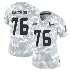 Houston Texans Women's Limited Arctic Camo 2024 Salute to Service Jersey (76 Austin Deculus)