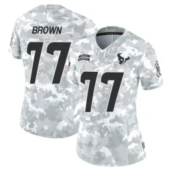 Houston Texans Women's Limited Arctic Camo 2024 Salute to Service Jersey (77 Trent Brown)