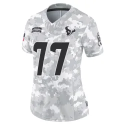 Houston Texans Women's Limited Arctic Camo 2024 Salute to Service Jersey (77 Trent Brown)