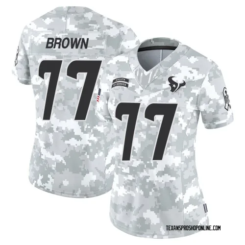 Houston Texans Women's Limited Arctic Camo 2024 Salute to Service Jersey (77 Trent Brown)