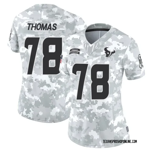 Houston Texans Women's Limited Arctic Camo 2024 Salute to Service Jersey (78 Zach Thomas)
