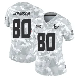 Houston Texans Women's Limited Arctic Camo 2024 Salute to Service Jersey (80 Andre Johnson)