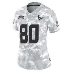 Houston Texans Women's Limited Arctic Camo 2024 Salute to Service Jersey (80 Andre Johnson)