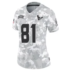 Houston Texans Women's Limited Arctic Camo 2024 Salute to Service Jersey (81 Jaxon Janke)