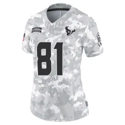 Houston Texans Women's Limited Arctic Camo 2024 Salute to Service Jersey (81 Jayden Higgins)