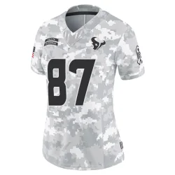 Houston Texans Women's Limited Arctic Camo 2024 Salute to Service Jersey (87 Cade Stover)