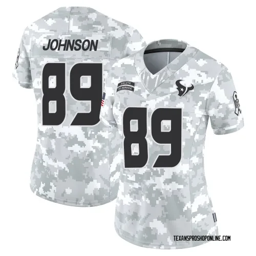 Houston Texans Women's Limited Arctic Camo 2024 Salute to Service Jersey (89 Xavier Johnson)