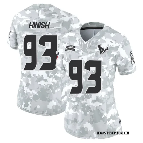 Houston Texans Women's Limited Arctic Camo 2024 Salute to Service Jersey (93 Kurt Hinish)