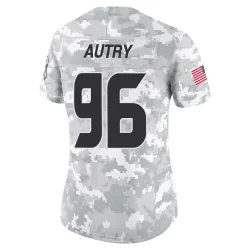 Houston Texans Women's Limited Arctic Camo 2024 Salute to Service Jersey (96 Denico Autry)